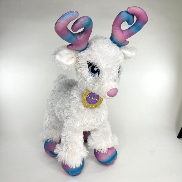 Build-A-Bear Glisten Reindeer White Sparkle Glitter 2017 Plush Stuffed BAB 18" - Picture 2 of 12